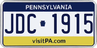 PA license plate JDC1915