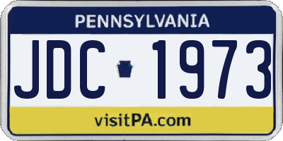 PA license plate JDC1973