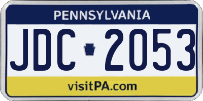 PA license plate JDC2053