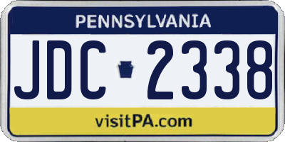 PA license plate JDC2338