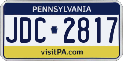 PA license plate JDC2817