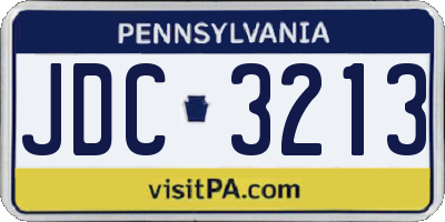 PA license plate JDC3213