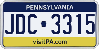 PA license plate JDC3315