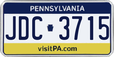 PA license plate JDC3715