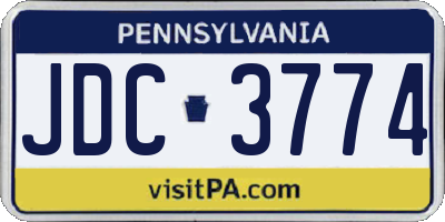 PA license plate JDC3774