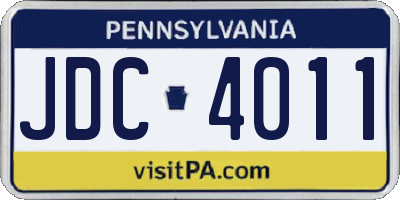 PA license plate JDC4011