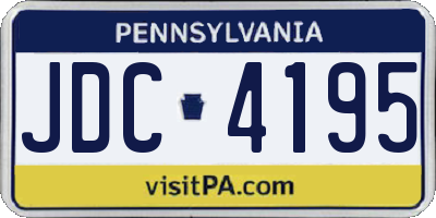 PA license plate JDC4195