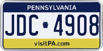 PA license plate JDC4908