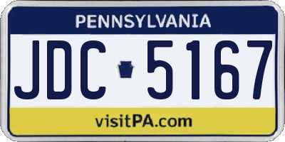 PA license plate JDC5167