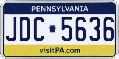 PA license plate JDC5636