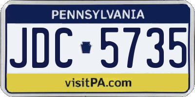PA license plate JDC5735