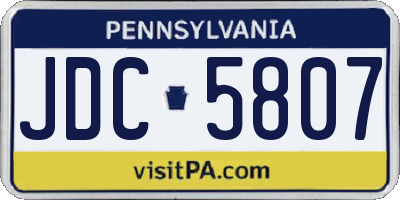 PA license plate JDC5807