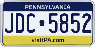 PA license plate JDC5852