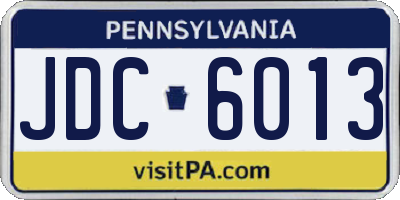 PA license plate JDC6013