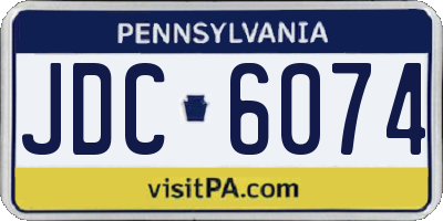 PA license plate JDC6074