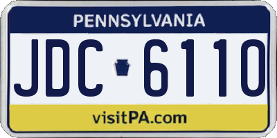PA license plate JDC6110