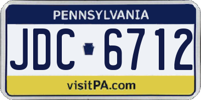 PA license plate JDC6712