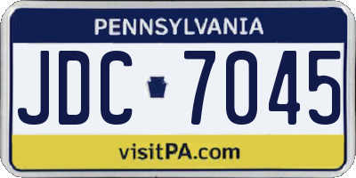PA license plate JDC7045