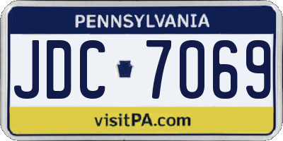 PA license plate JDC7069