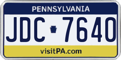 PA license plate JDC7640