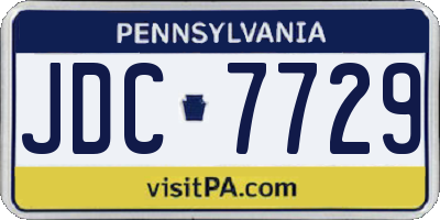 PA license plate JDC7729