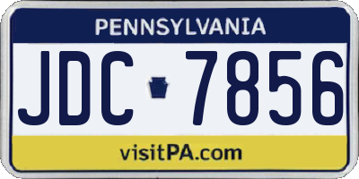 PA license plate JDC7856