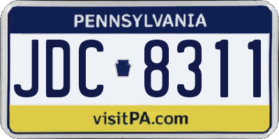 PA license plate JDC8311