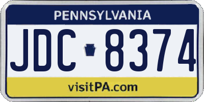 PA license plate JDC8374