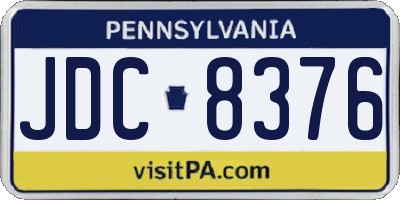 PA license plate JDC8376