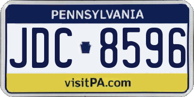PA license plate JDC8596