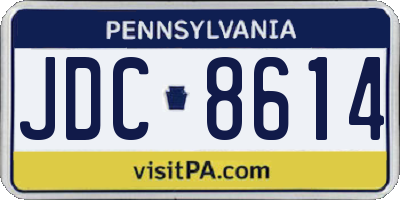 PA license plate JDC8614