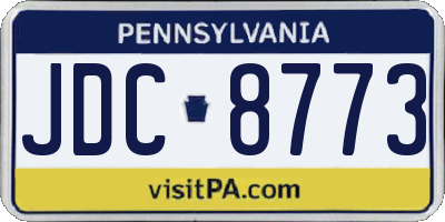 PA license plate JDC8773