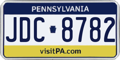PA license plate JDC8782