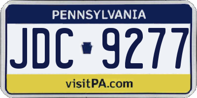 PA license plate JDC9277