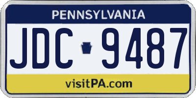 PA license plate JDC9487