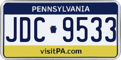 PA license plate JDC9533