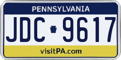 PA license plate JDC9617