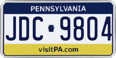 PA license plate JDC9804