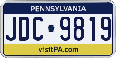PA license plate JDC9819