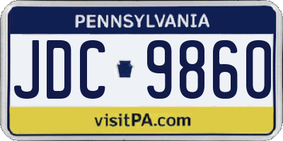 PA license plate JDC9860
