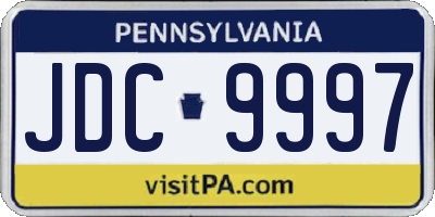 PA license plate JDC9997