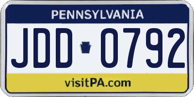 PA license plate JDD0792