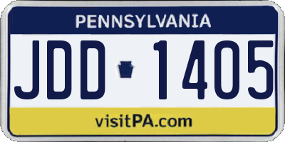 PA license plate JDD1405