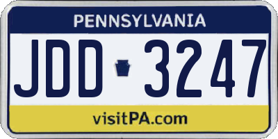 PA license plate JDD3247