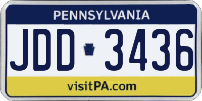 PA license plate JDD3436