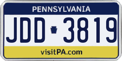 PA license plate JDD3819