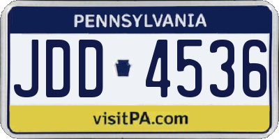 PA license plate JDD4536