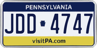 PA license plate JDD4747
