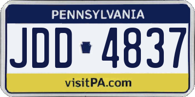 PA license plate JDD4837