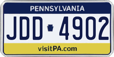 PA license plate JDD4902